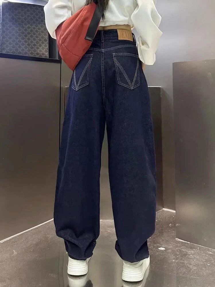 春秋2025新款香蕉裤哈伦牛仔裤子女宽松萝卜老爹裤显瘦灯笼裤ins