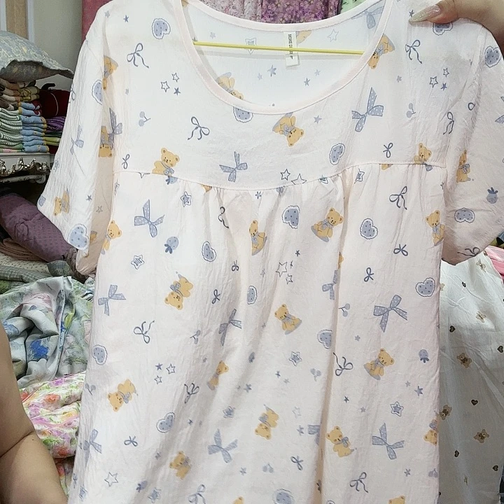 丙纶棉云朵棉，粉色小熊睡裙