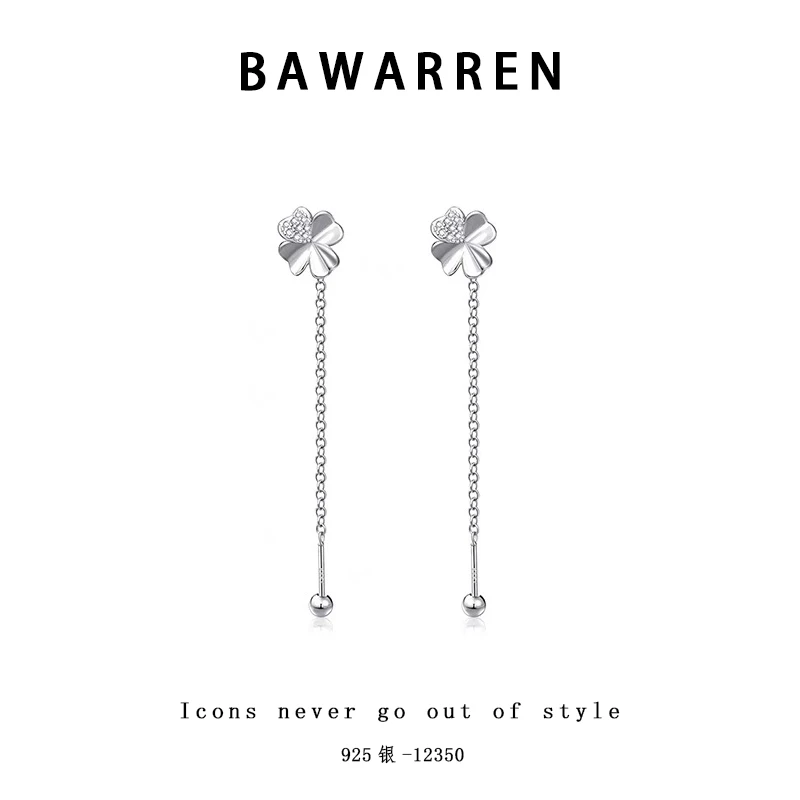 925银耳饰 Bawarren 意❤ 12350-【幸运草】时尚百搭耳环