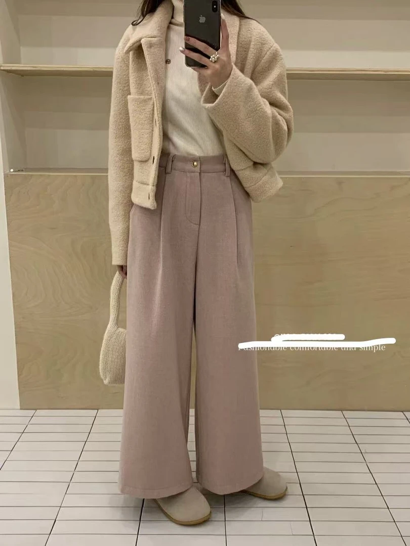 小妳XiaoNi———（冬款呢子阔腿休闲裤2340527）