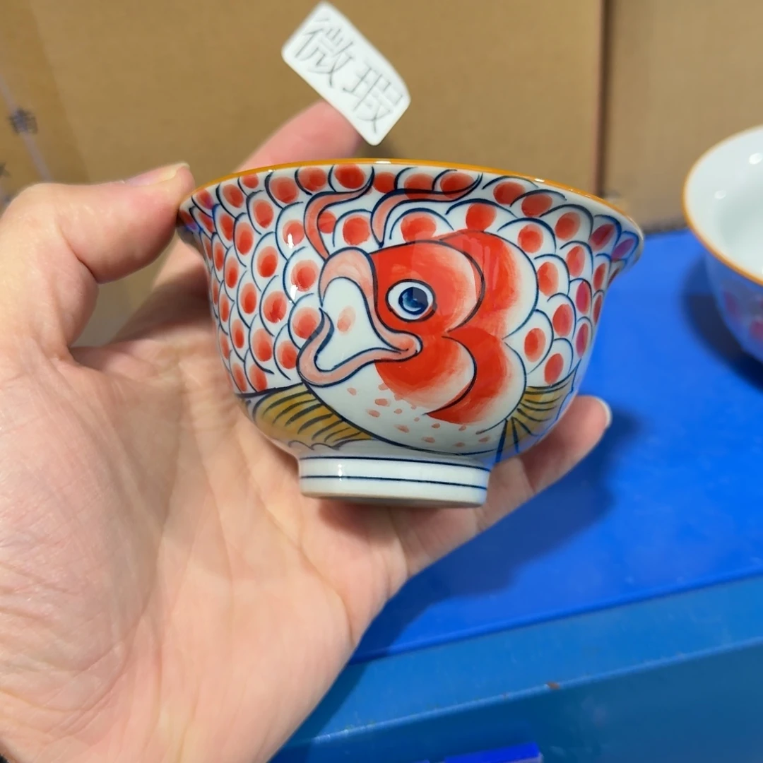 釉下手绘茶具微瑕