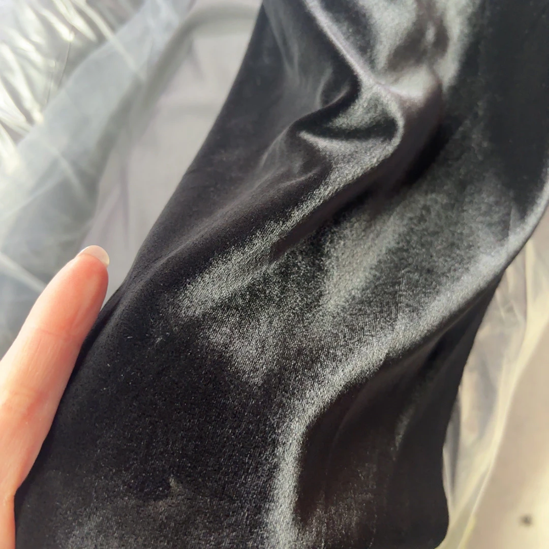 醋酸丝绒面料纯黑色