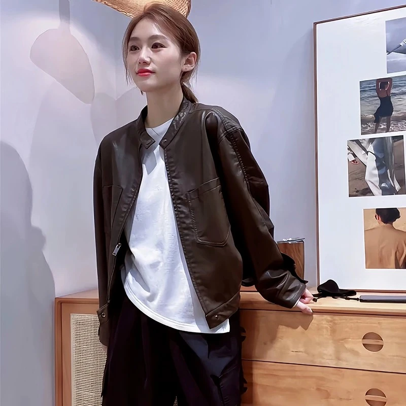短款皮衣外套女2025春季新款爆款小个子皮休闲宽松机车服上衣潮