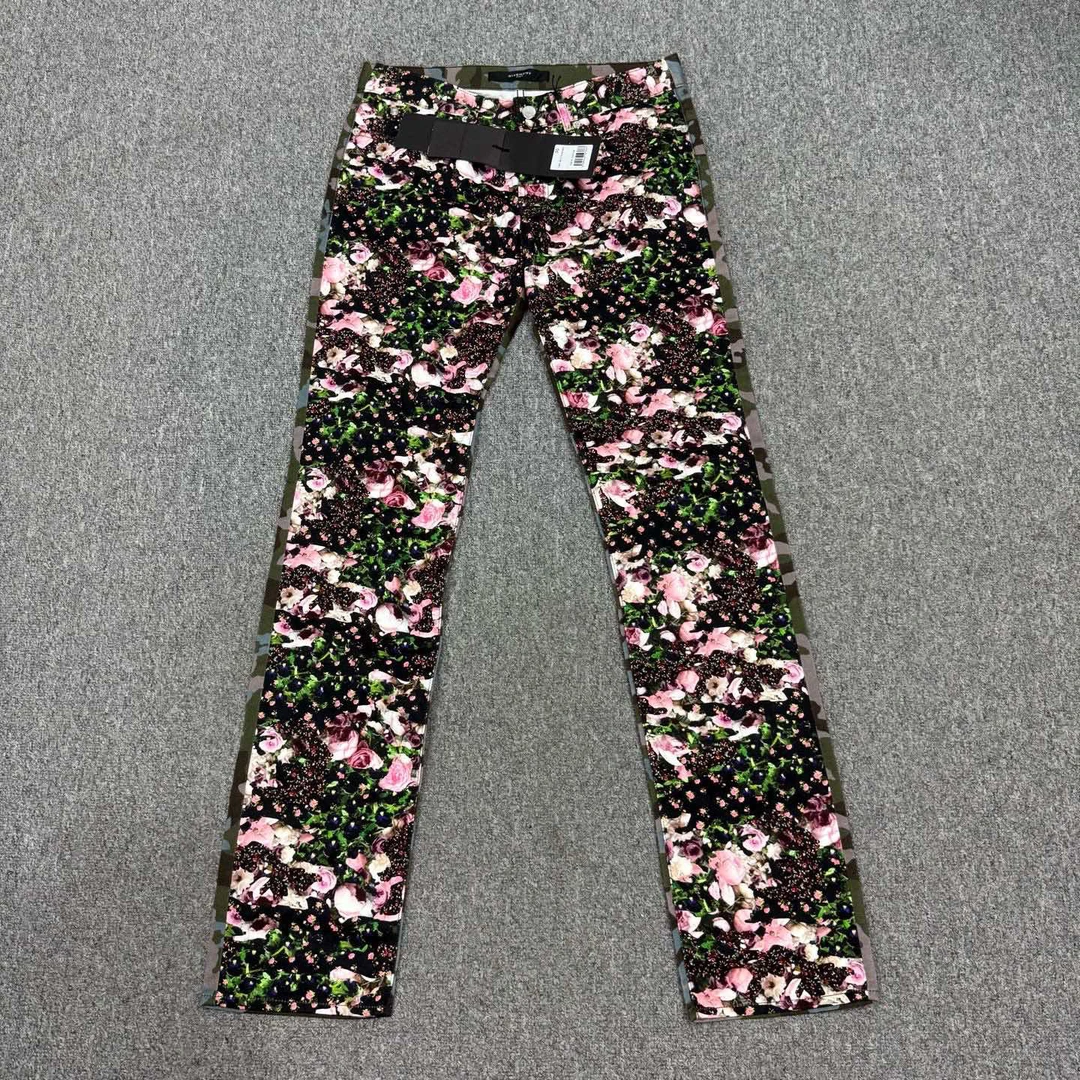 未使用 Givenchy/纪梵希 15091924 纪梵希花卉迷彩拼接牛仔裤30码