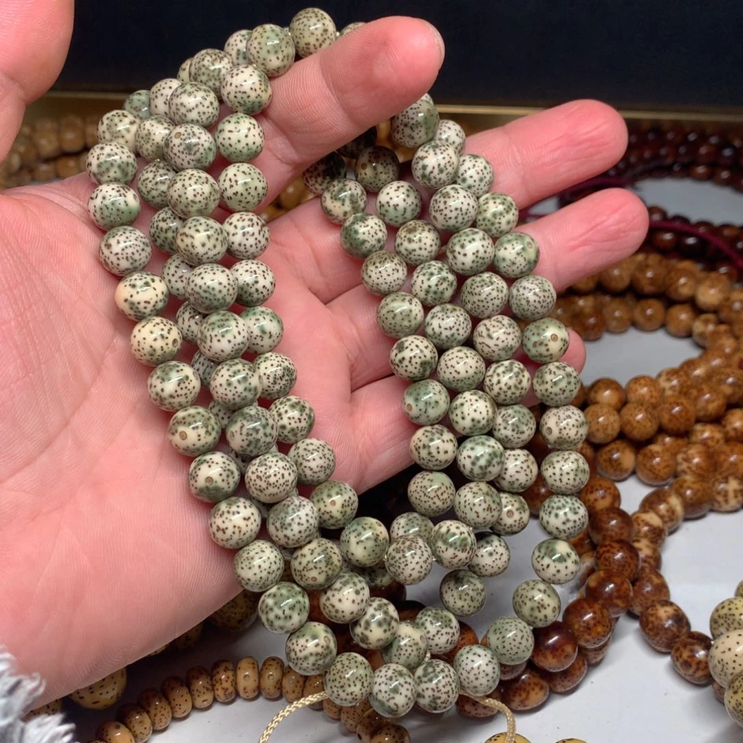 吊坠星月菩提海南原生态10圆珠青花脖挂