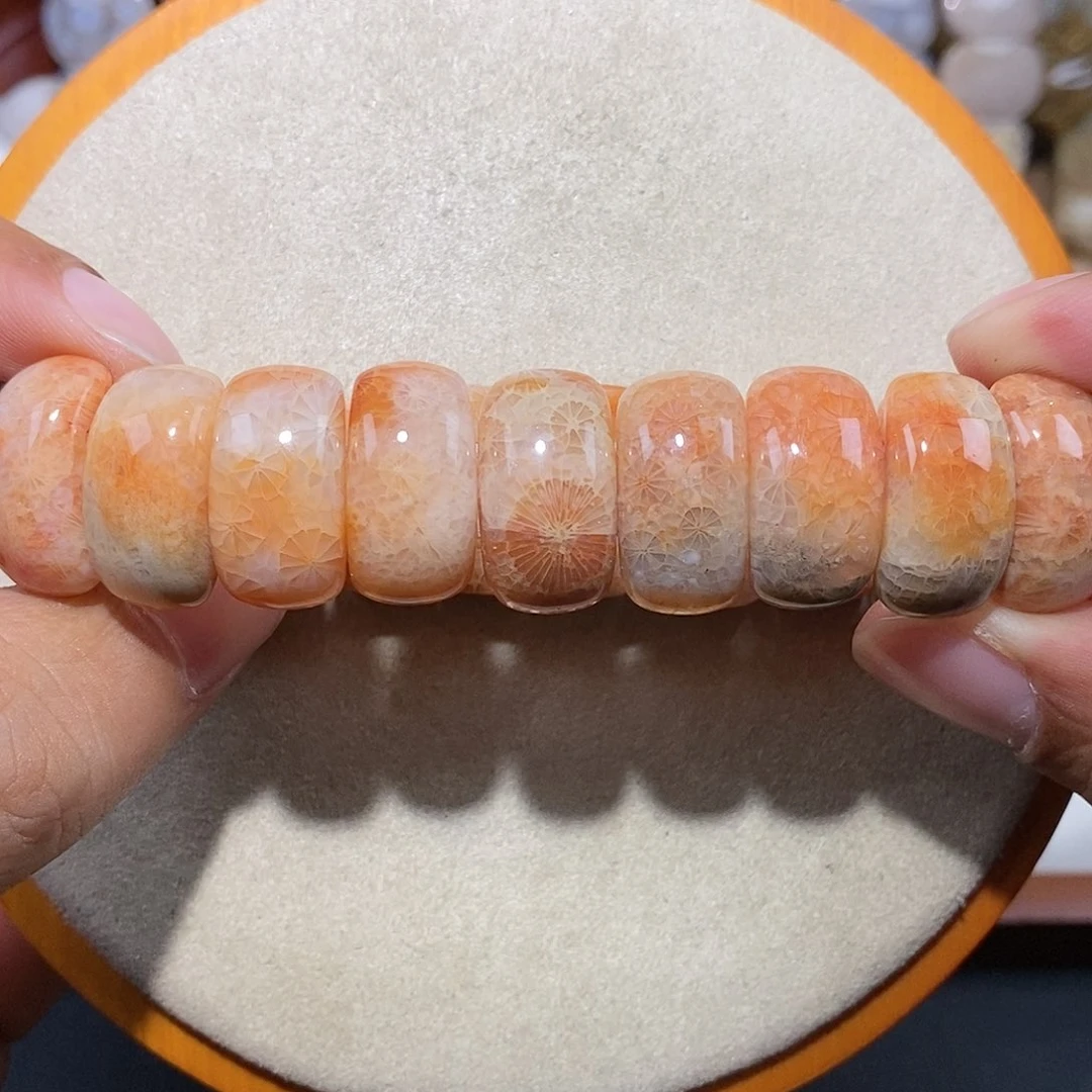 硅化珊瑚（珊瑚玉）手串未镶嵌大蕾丝10