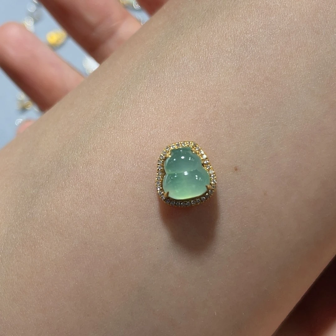 翡翠18K金镶嵌吊坠(不含链)用****6