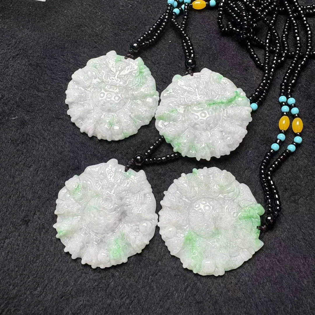 天然A货翡翠瑕疵处理龙牌吊坠-fc366-多样性发一