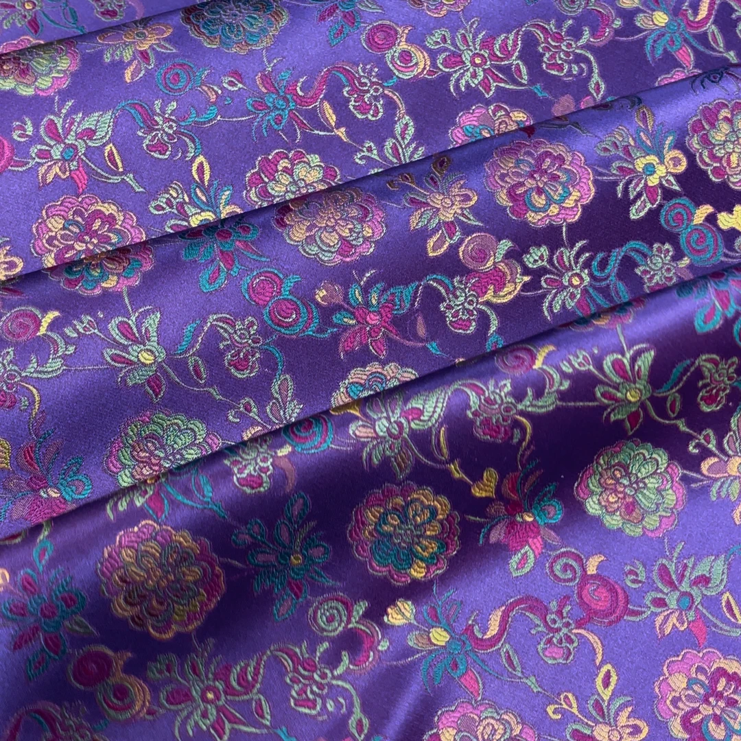 2号中式国风桑蚕丝丝绸布料宽幅适合手工服装制作