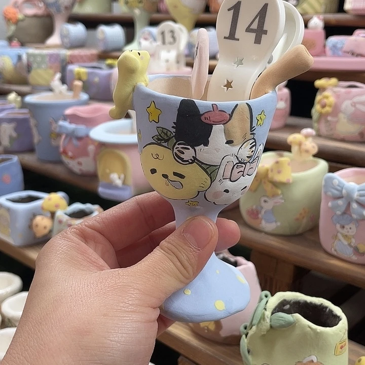 14…..手工手绘花盆