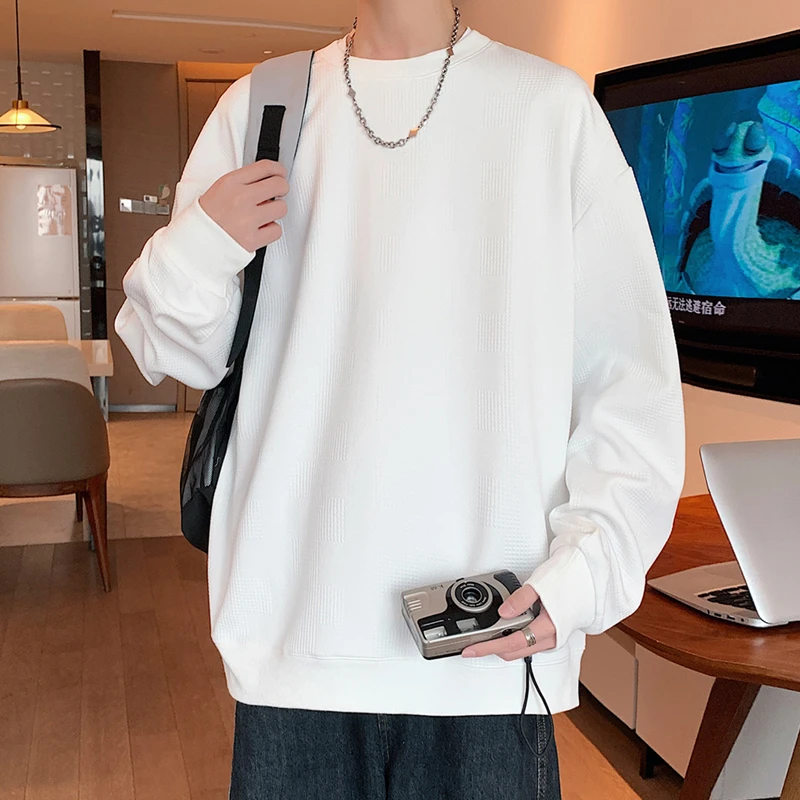 卫衣男春秋新款圆领宽松长袖打底衫潮流百搭衣服休闲港风男士上衣