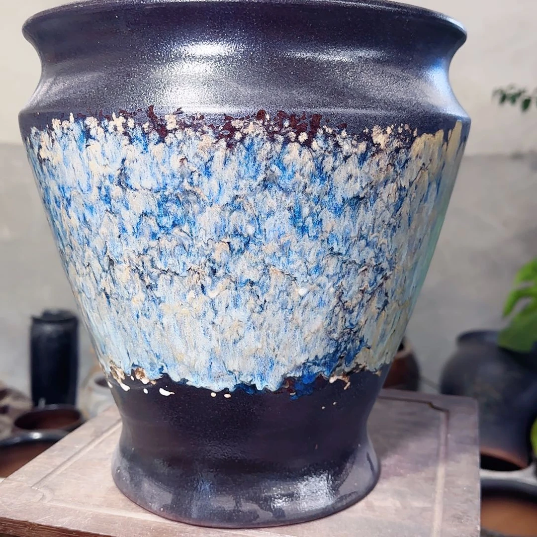 紫砂花盆高29口27