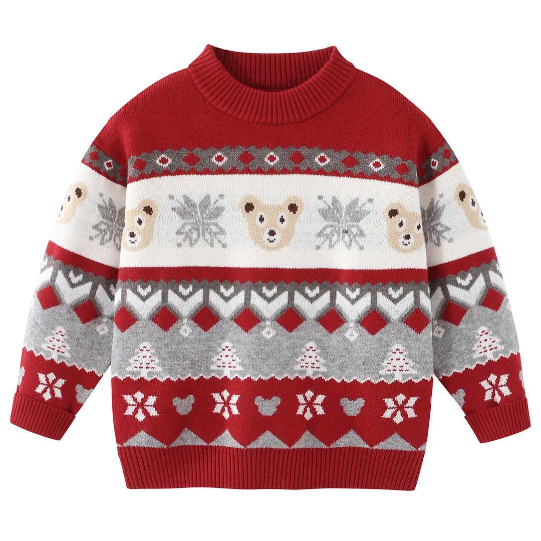 男童圆领毛衣2025秋冬季新款宝宝可爱保暖打底针织衫儿童线衣8193