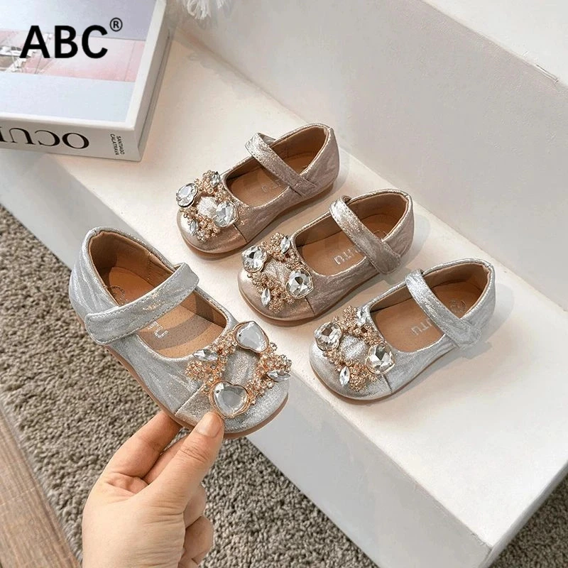 ABC女童公主鞋2025春秋新款洋气时尚韩版软底百搭小皮鞋宝宝单鞋