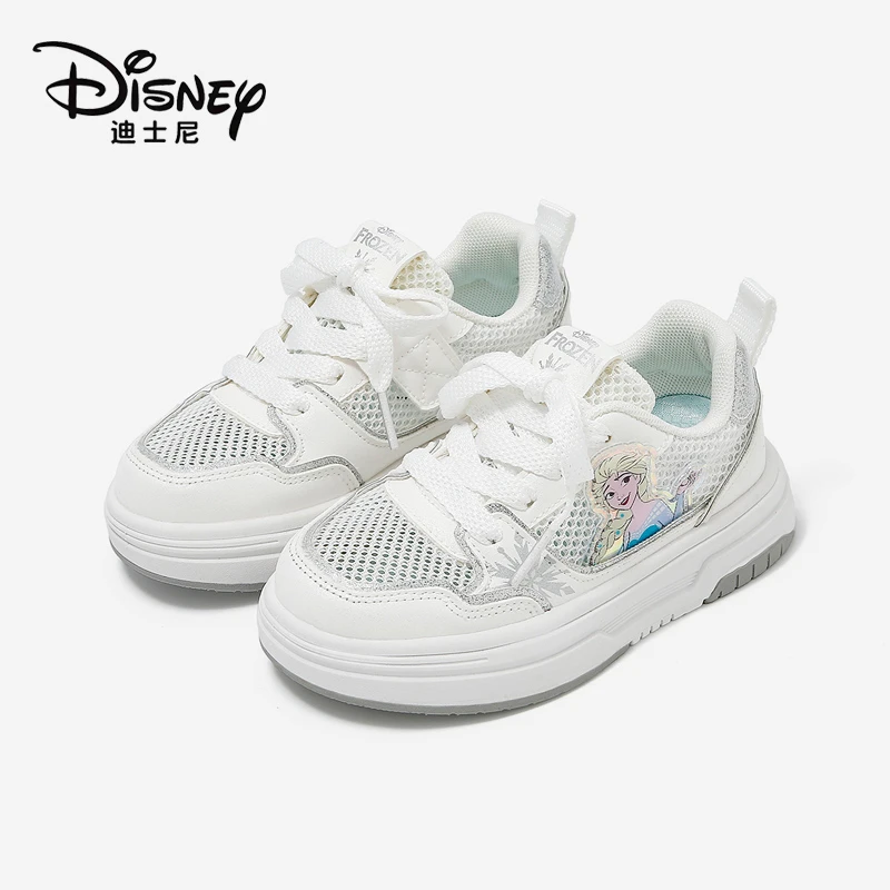 Disney/迪士尼童鞋 夏季女童鞋子单网板鞋软底透气休闲鞋小白鞋子