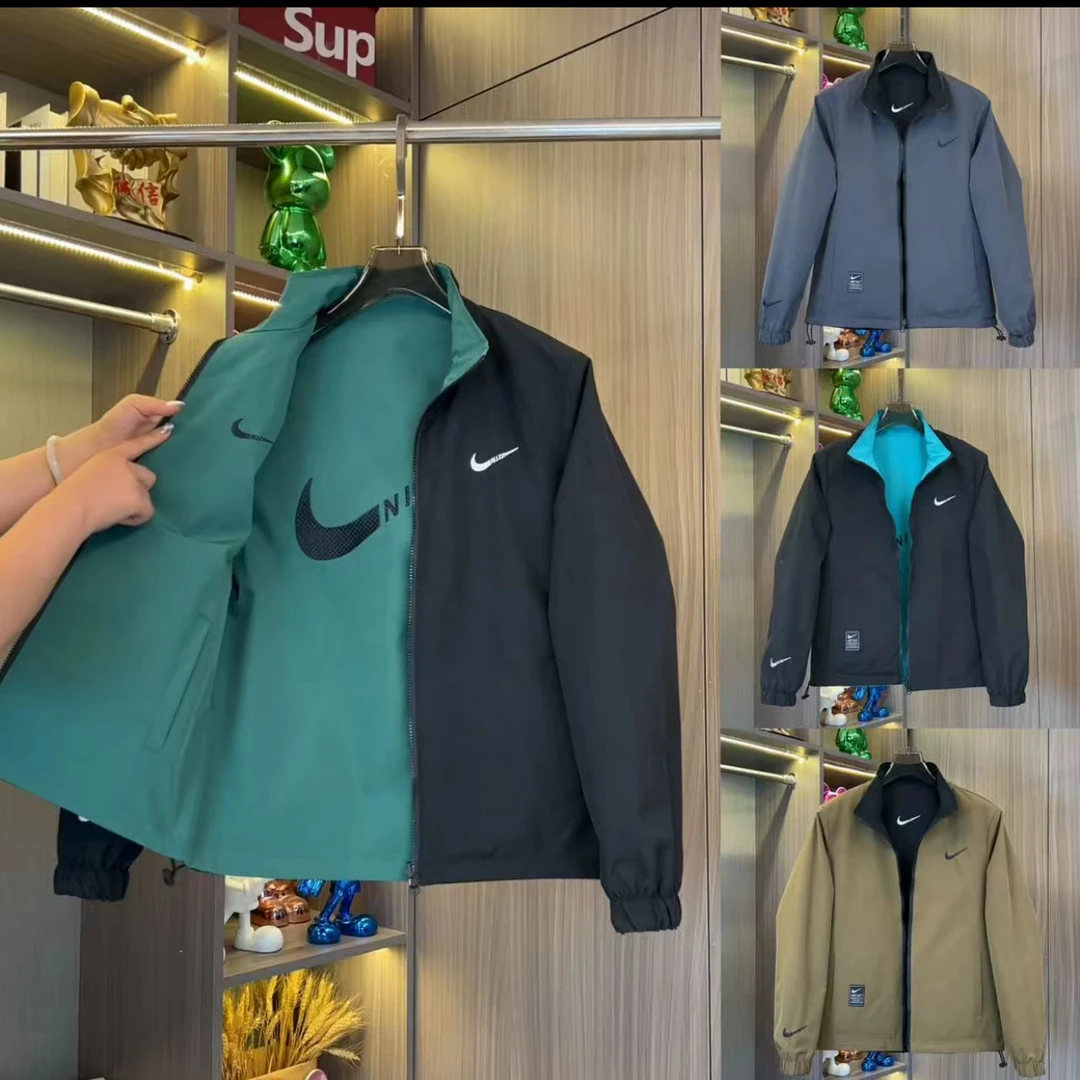 秋季新款刺绣百搭户外立领夹克男士休闲双面服上衣青年外套潮701