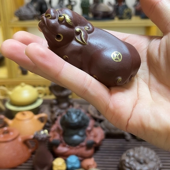 ****下茶宠紫砂紫砂貔貅茶宠摆件