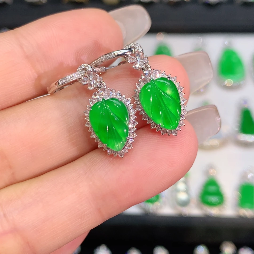 翡翠18K金镶嵌耳饰