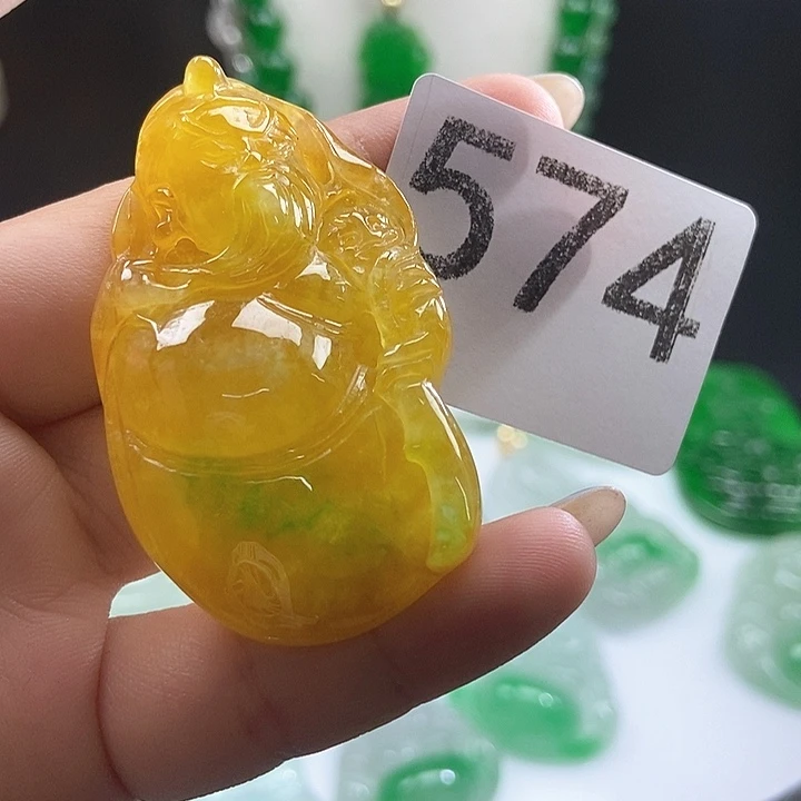 翡翠未镶嵌吊坠(赠链)