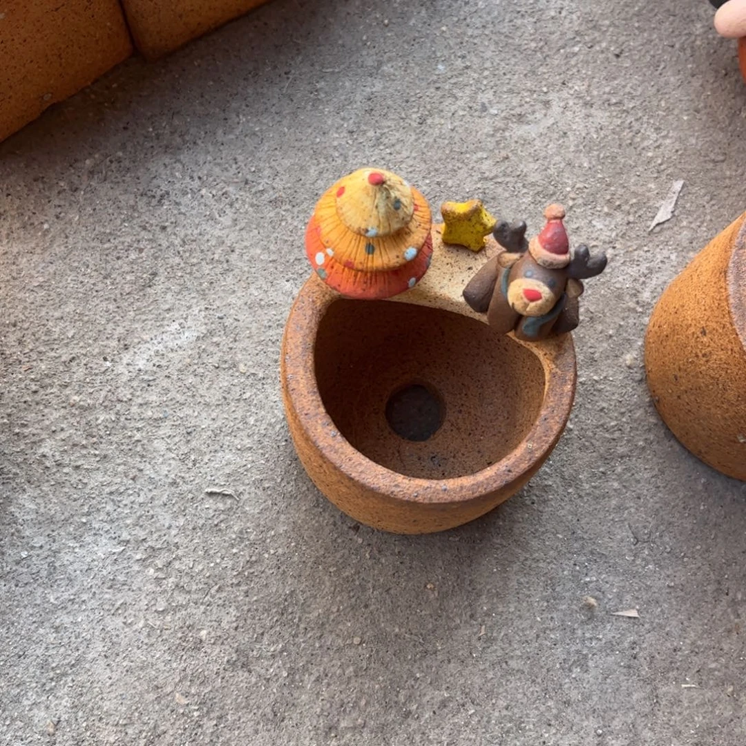 快***米泥塑古镇炻陶花盆