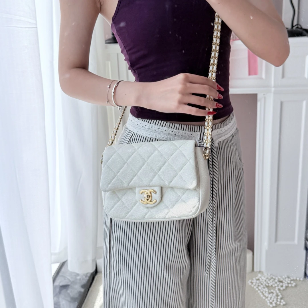 95新 Chanel/香奈儿 chanel白金22p方胖子斜挎包