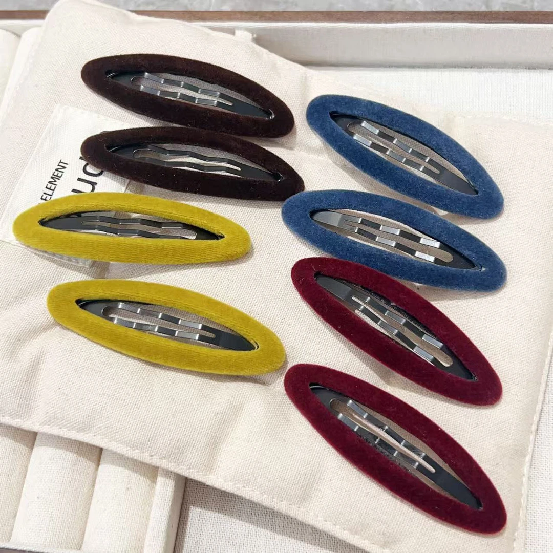 秋冬简约百搭椭圆BB侧边发夹J2241