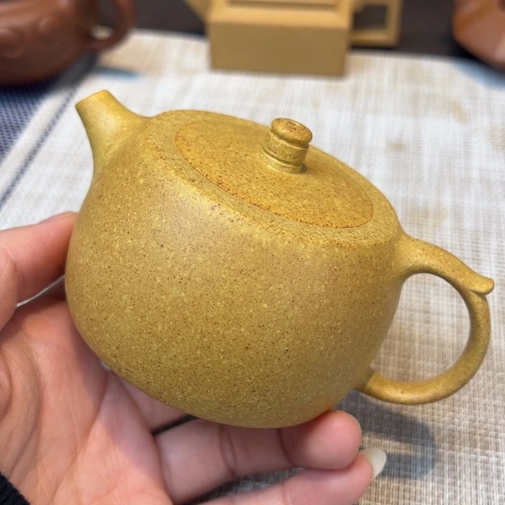 紫砂茶壶镜掇，容量140毫升，本绿