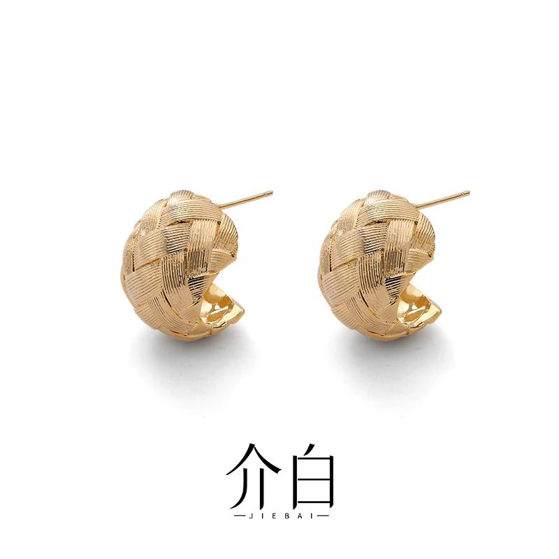 铜合金耳饰 日韩欧美耳环铃兰花耳饰设计感素款编织百搭简约