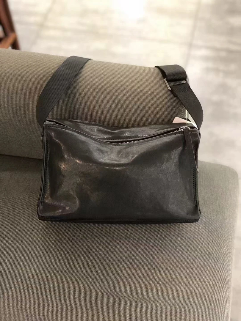 软皮牛皮拉链男士单肩包时尚尺寸27高16宽9