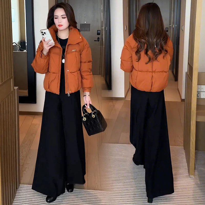 时尚保暖棉服短外套女2025冬季新款洋气百搭棉袄设计感面包服棉衣