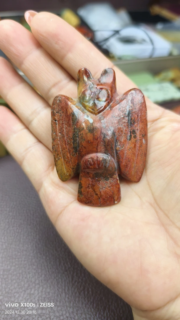 河磨玉火疗皮笛枭手把件