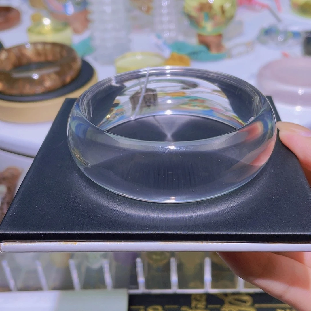 水晶手镯未镶嵌白水宽版纯净