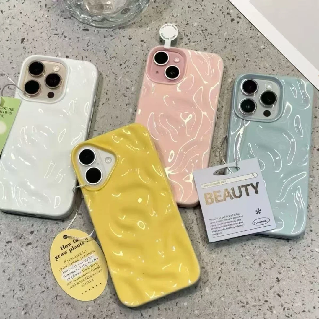 陨石波浪纹iPhone16/15promax适用于苹果手机壳14软13pro清新气质