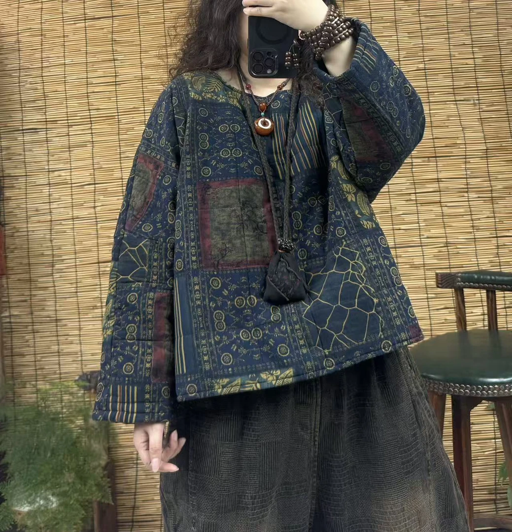 23008加棉百家布复古棉衣（长60左右，90-160斤）