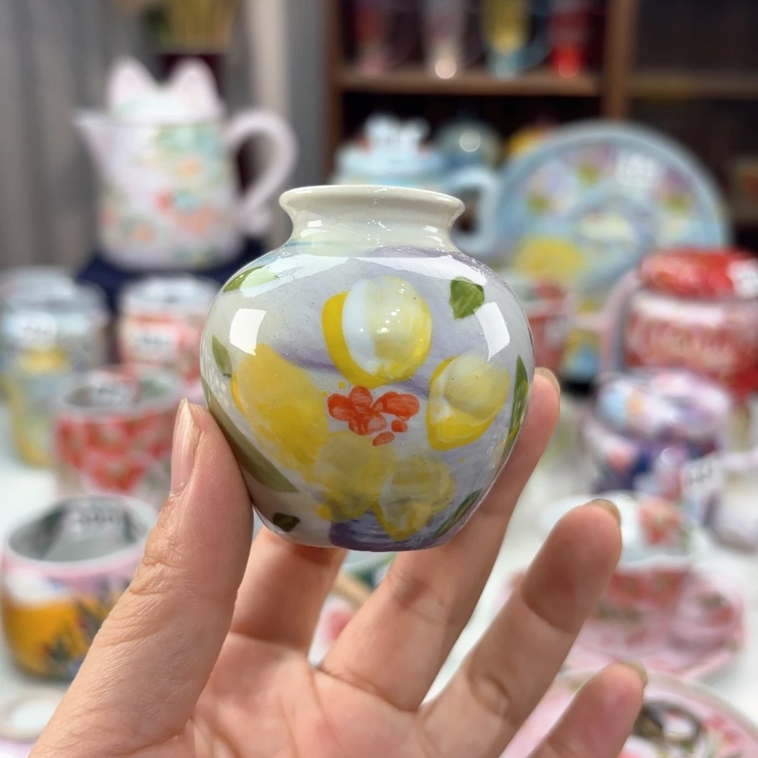 景德镇手绘高温釉下彩陶瓷茶具