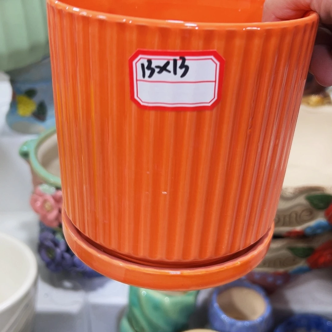 外贸尾单陶瓷花盆