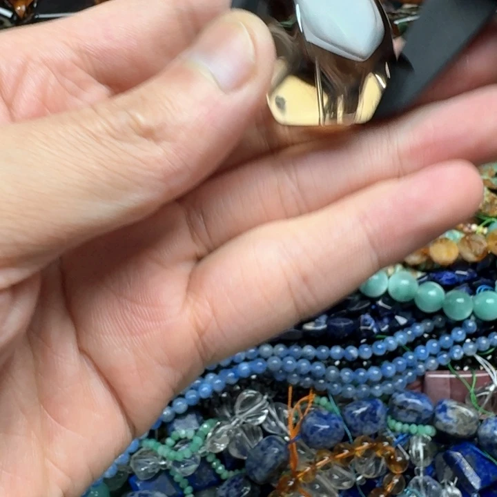 合金玛瑙/玉髓珠宝半成品一颗23mm茶晶