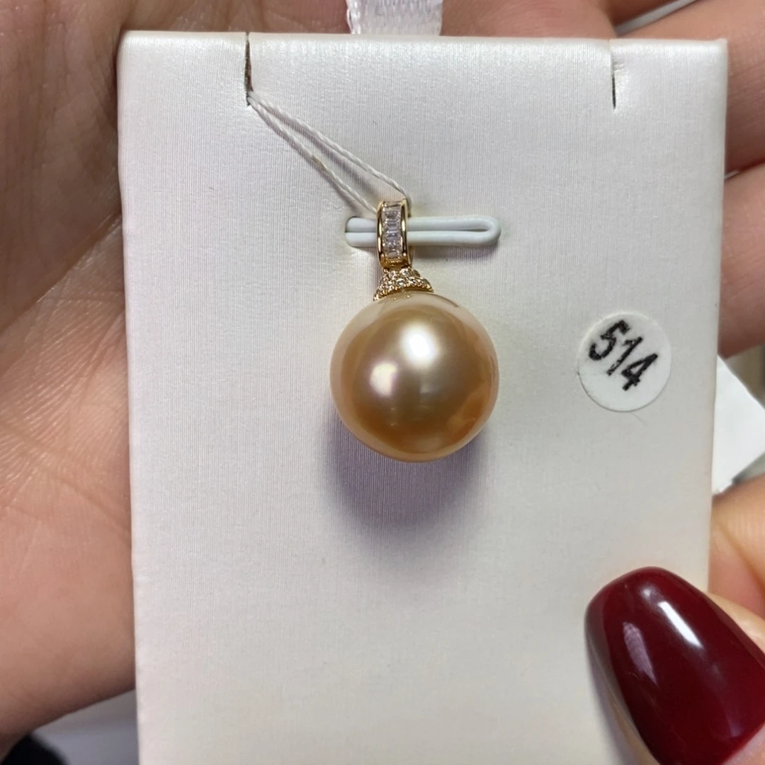 海水珍珠吊坠(不含链)18K金镶嵌