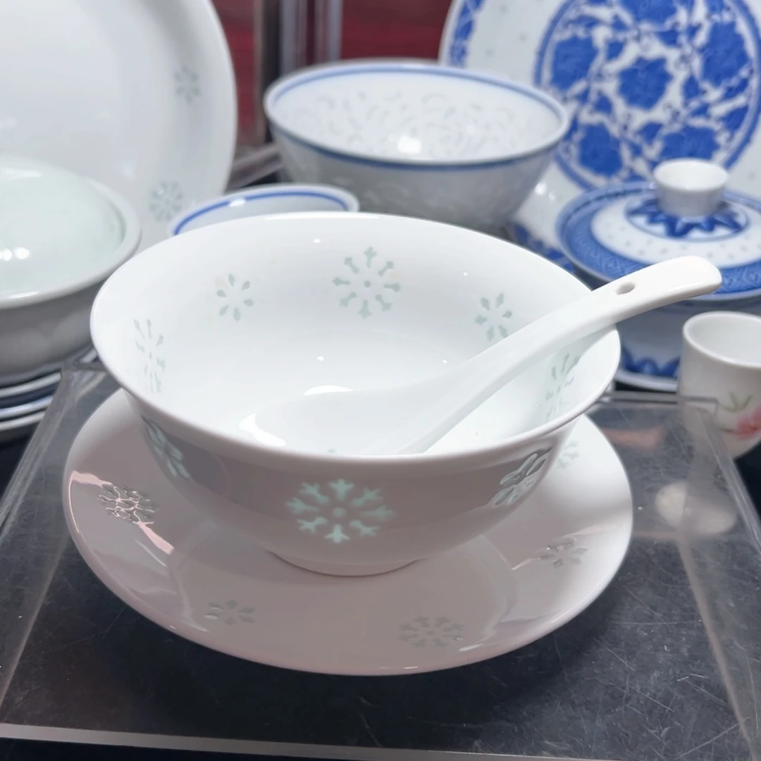 纯白5寸雕刻雪花三件套