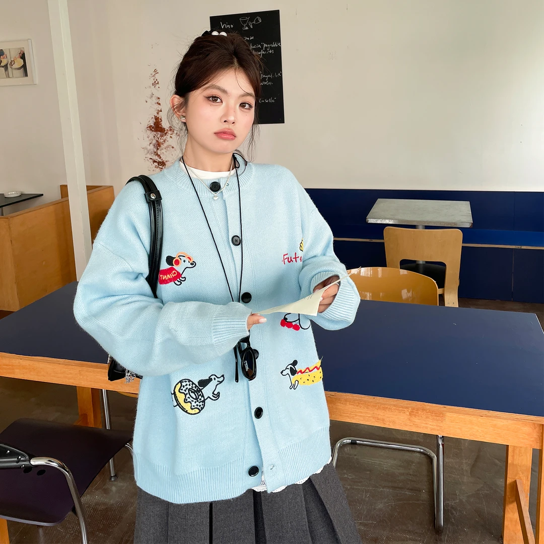 秋季新款绝美巨好看减龄毛衣外套大码女装设计感宽松显瘦开衫上衣