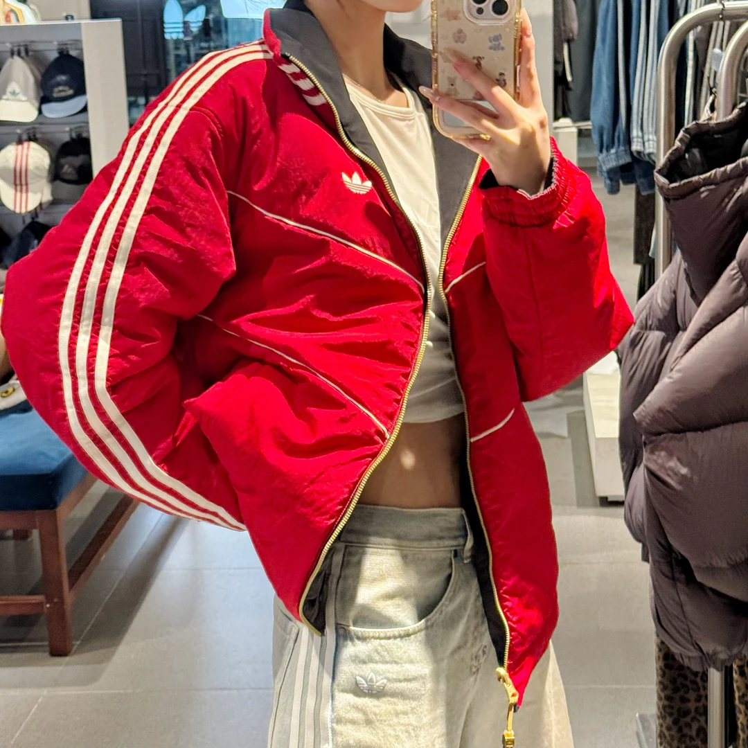 Adidas三叶草JACKET PADDED新年款保暖双面穿棉服KT0639 全渠2