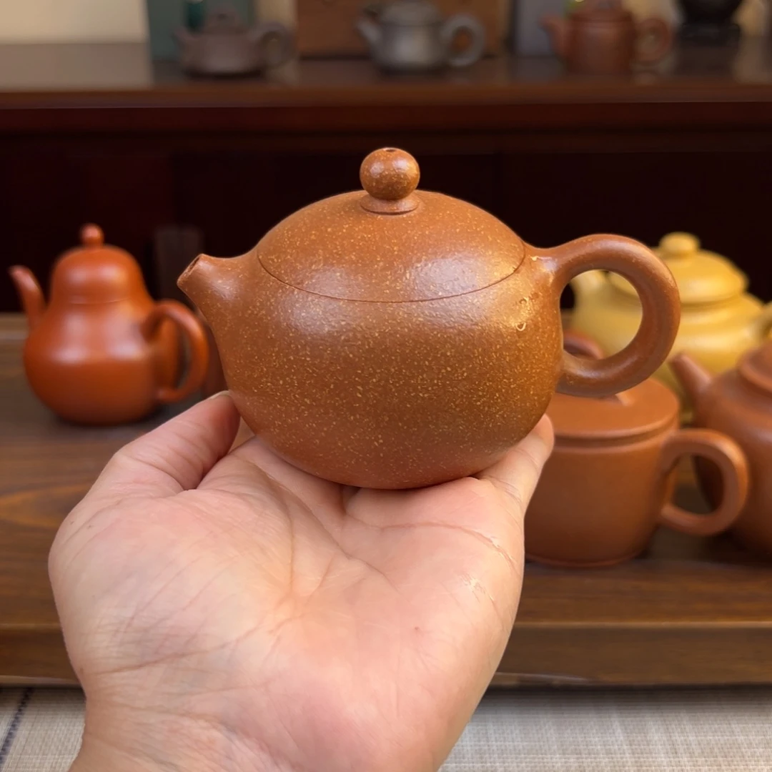茶壶紫砂黄降坡西施半手瑕品130cc