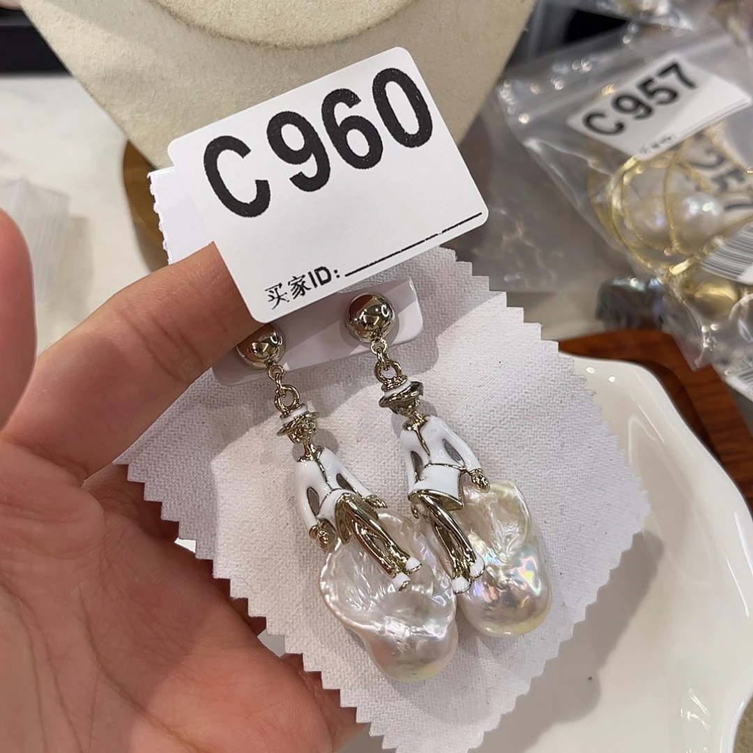 耳饰合金淡水珍珠