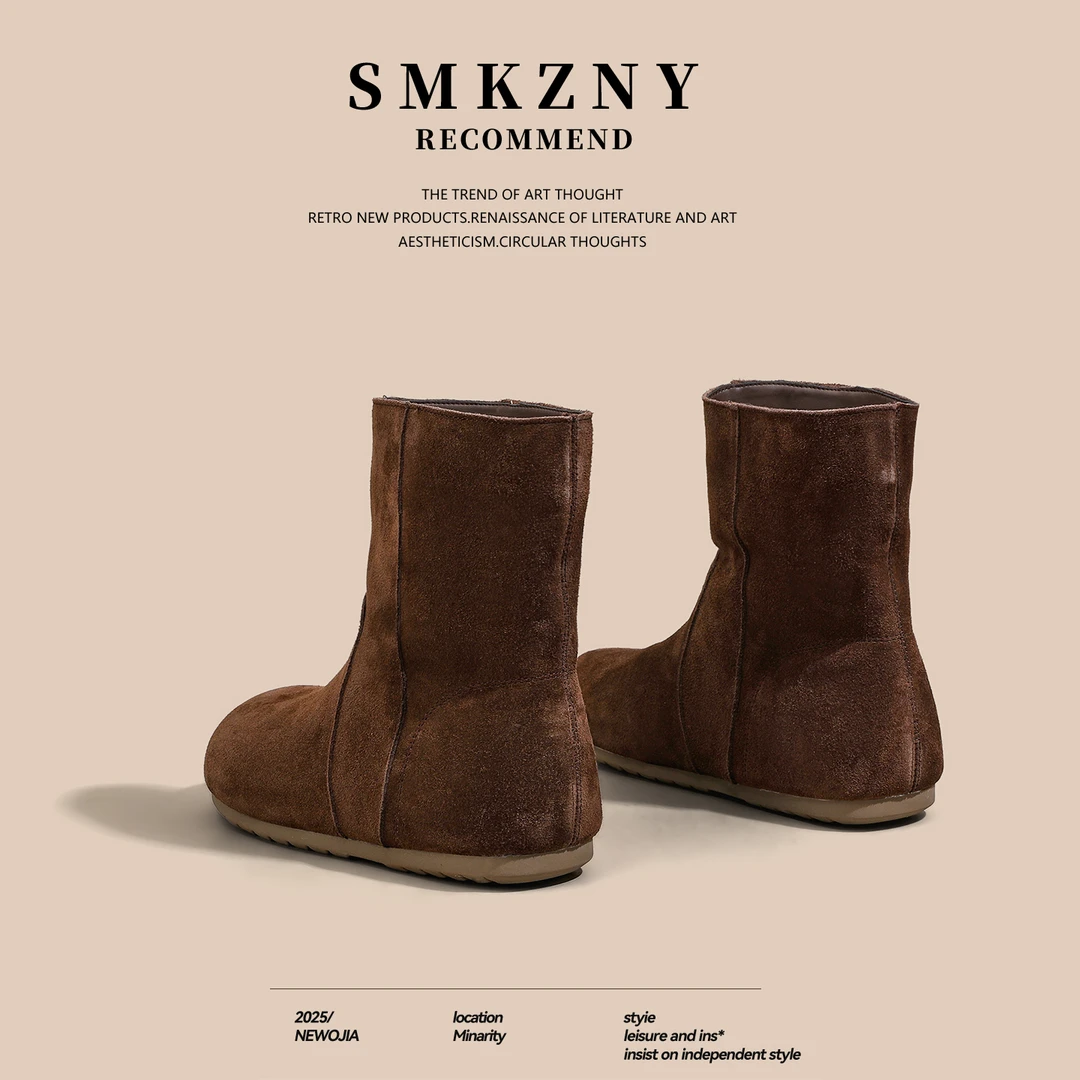 爆款复古厚底勃肯靴女短靴2025秋季新款百搭马丁靴时尚显瘦堆堆靴