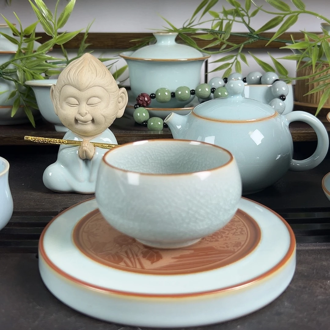 瓷片省工禅定杯一级品冰花釉