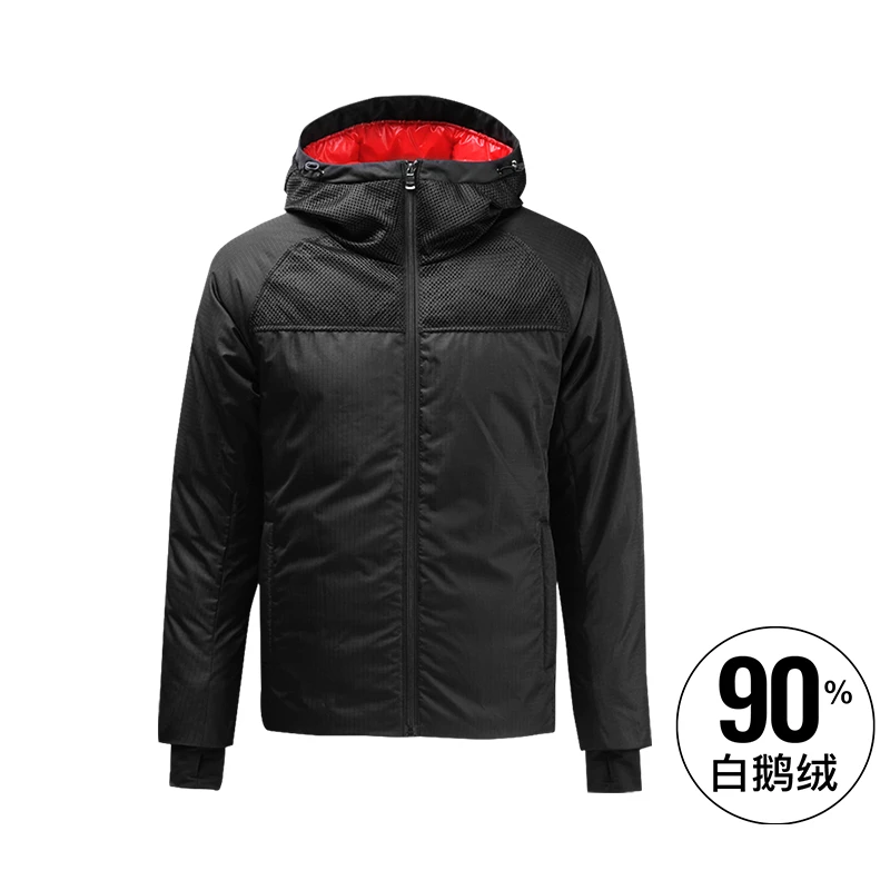 蒙口透登山羽绒服白鹅绒保暖男冬季新款蓬松防寒连帽时尚拼色