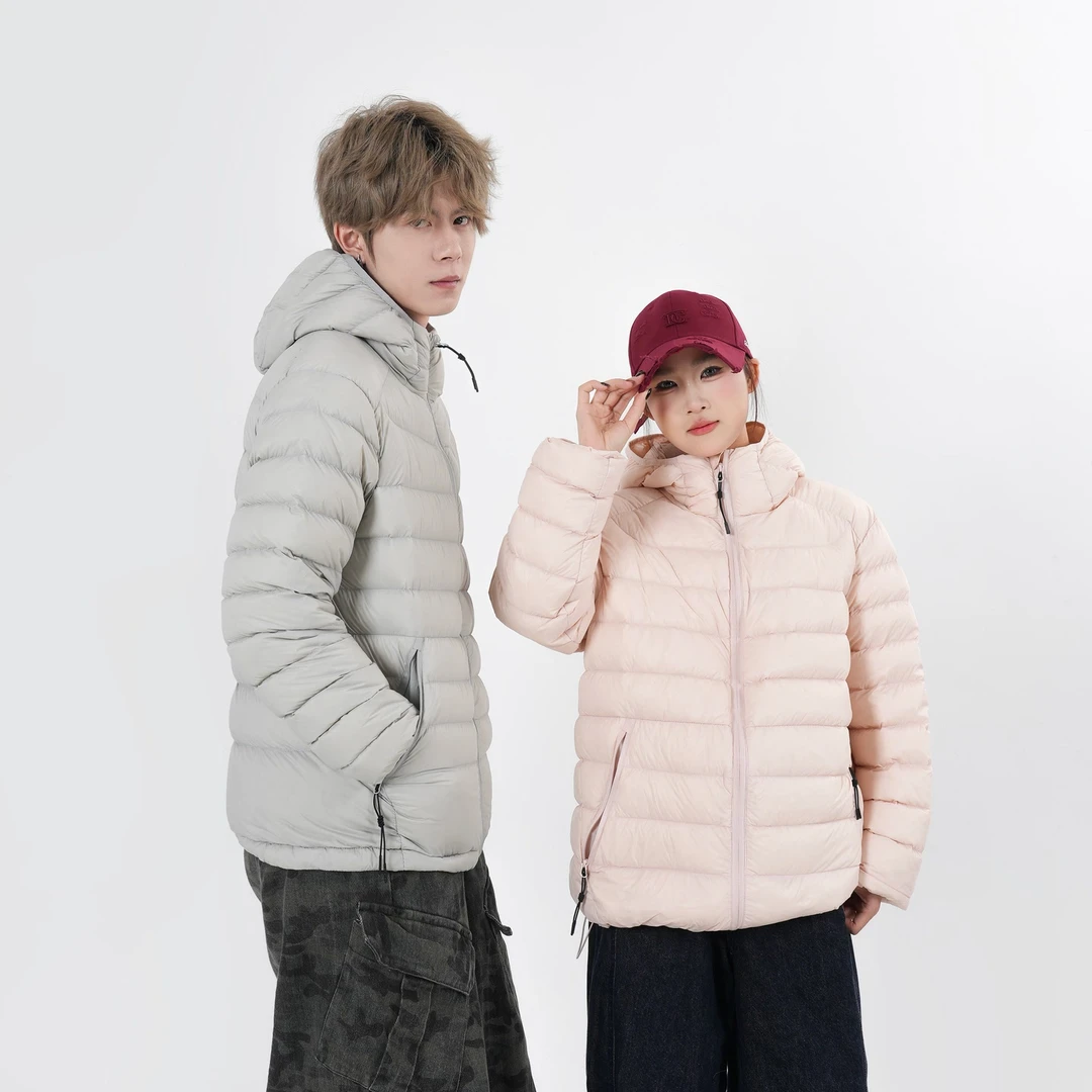 FDiary冬季90白鸭绒排骨轻薄羽绒服男女防寒情侣保暖休闲内胆外套