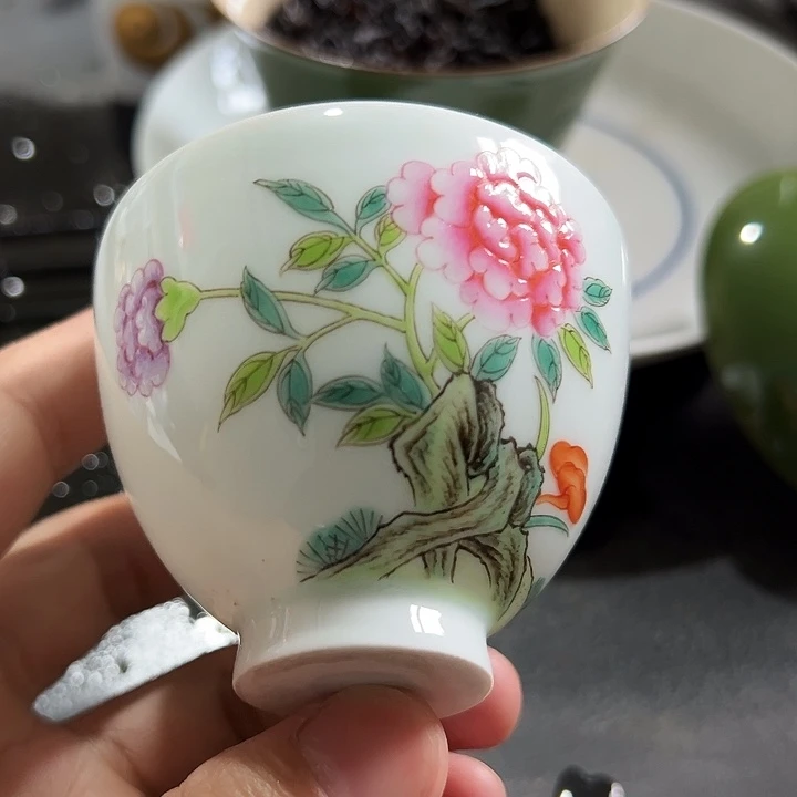 搪瓷红叶重工粉彩陶瓷一个