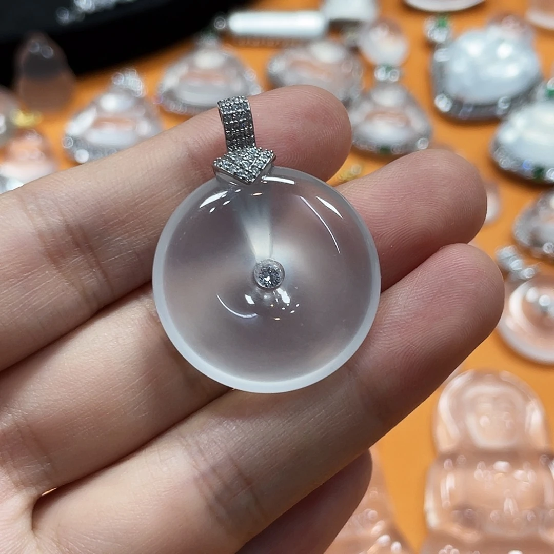 石英质玉银S925镶嵌颈饰