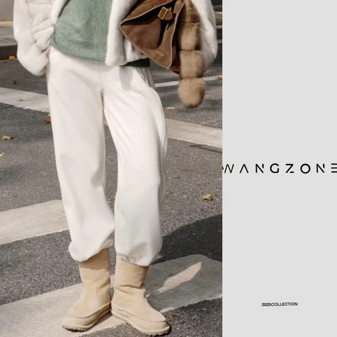 WANG ZONE | 可机洗加绒“糯糯裤”立裁显瘦天丝羊毛针织秋冬神裤